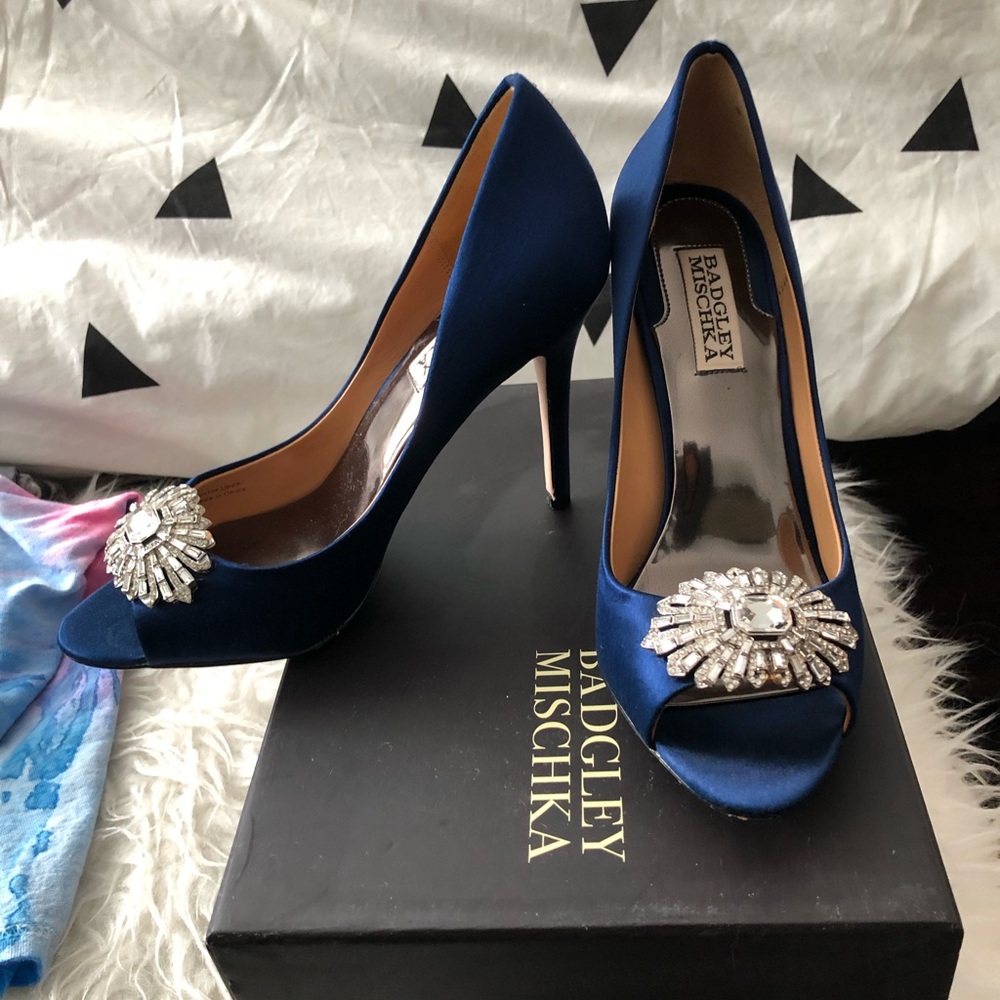 Only worn once Badgley Mishka Royal Blue heels 💙
